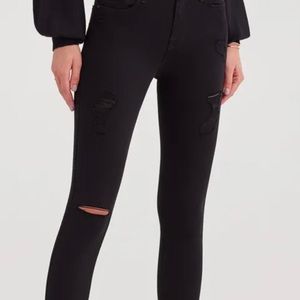 Lightly Distressed Black Skinny Jeans